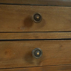 Bramble Eton 2 Drawer Side Table W/ Pull Out Shelf In Straw Wash-Bramble-Blue Hand Home