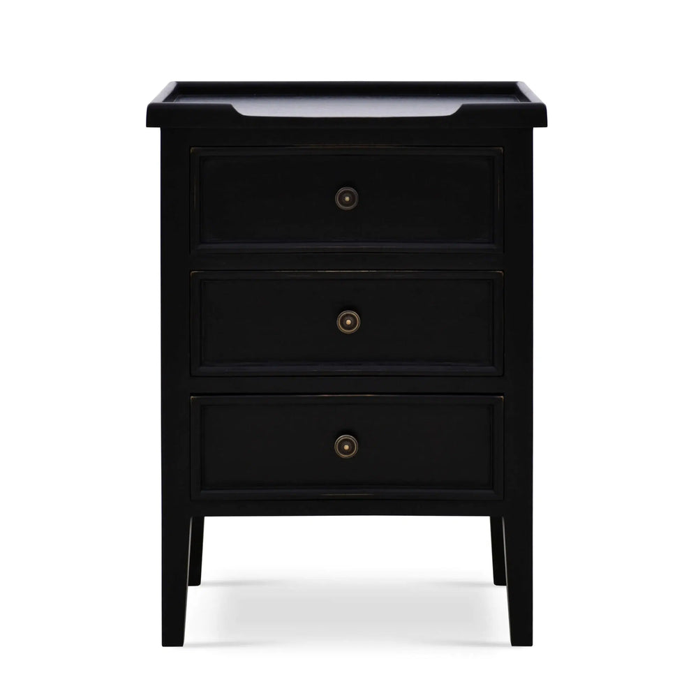 Bramble Eton 3 Drawer End Table In Batavia Black-Bramble-Blue Hand Home