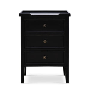 Bramble Eton 3 Drawer End Table In Batavia Black-Bramble-Blue Hand Home