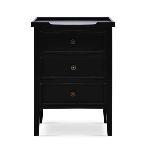 Bramble Eton 3 Drawer End Table In Batavia Black-Bramble-Blue Hand Home
