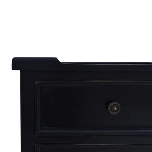 Bramble Eton 3 Drawer End Table In Batavia Black-Bramble-Blue Hand Home