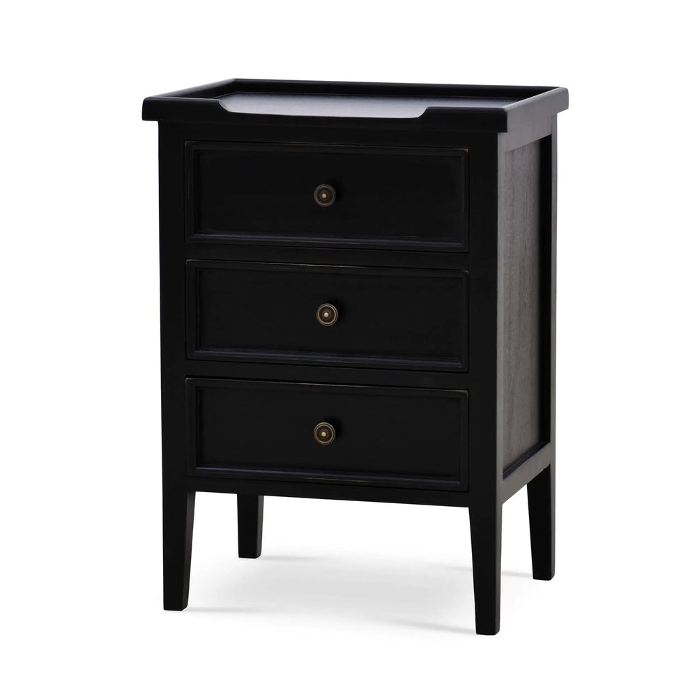 Bramble Eton 3 Drawer End Table In Batavia Black-Bramble-Blue Hand Home