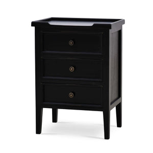 Bramble Eton 3 Drawer End Table In Batavia Black-Bramble-Blue Hand Home