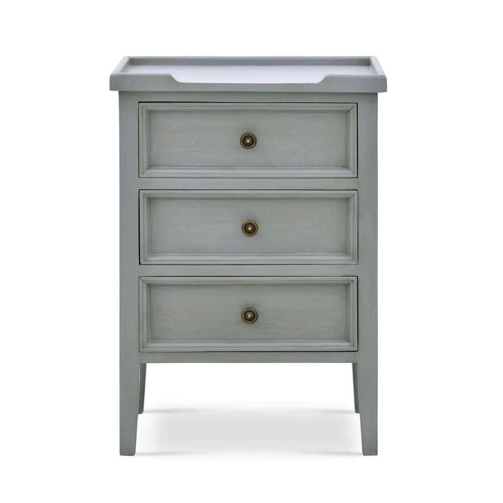 Bramble Eton 3 Drawer End Table In Grey Charleston-Bramble-Blue Hand Home