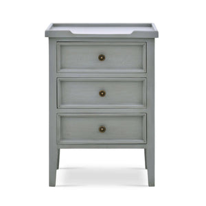 Bramble Eton 3 Drawer End Table In Grey Charleston-Bramble-Blue Hand Home