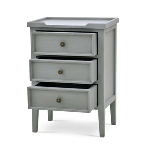 Bramble Eton 3 Drawer End Table In Grey Charleston-Bramble-Blue Hand Home