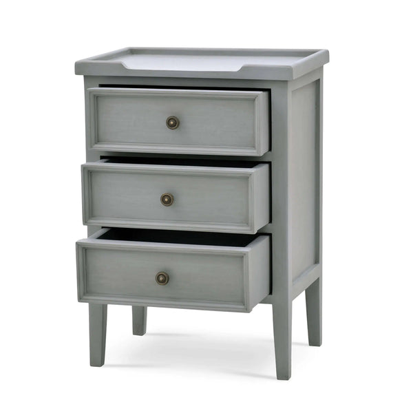 Bramble Eton 3 Drawer End Table In Grey Charleston-Bramble-Blue Hand Home