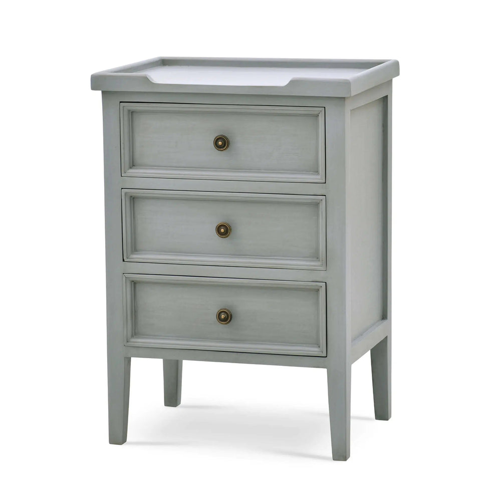 Bramble Eton 3 Drawer End Table In Grey Charleston-Bramble-Blue Hand Home