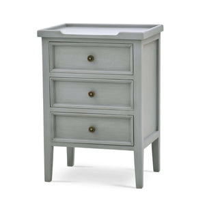 Bramble Eton 3 Drawer End Table In Grey Charleston-Bramble-Blue Hand Home