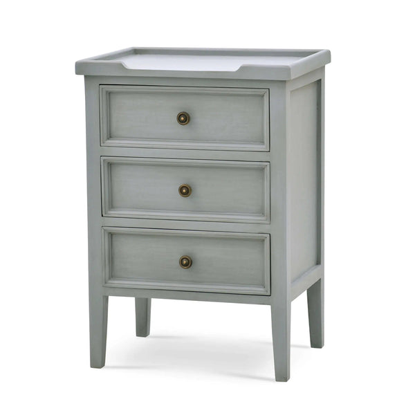 Bramble Eton 3 Drawer End Table In Grey Charleston-Bramble-Blue Hand Home