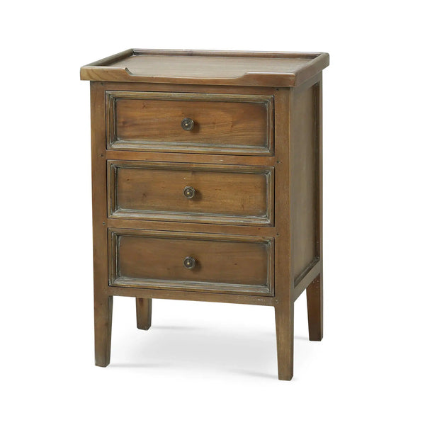 Bramble Eton 3 Drawer End Table In Straw Wash-Bramble-Blue Hand Home