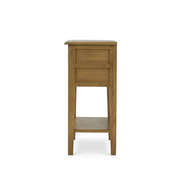 Bramble Eton 3 Drawer Side Table in Antique French Oak-Bramble-Blue Hand Home