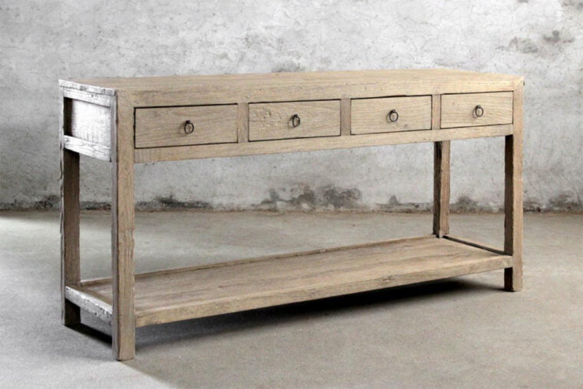 Reedition Console with Drawers-Blue Hand Home