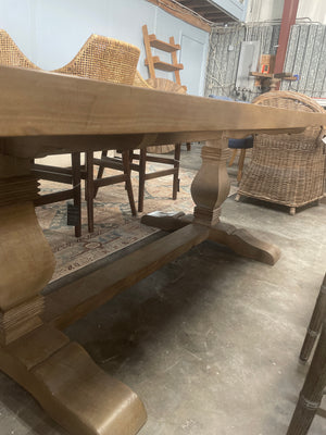 Caleb 78" Dining Table Distressed Brown-Blue Hand Home
