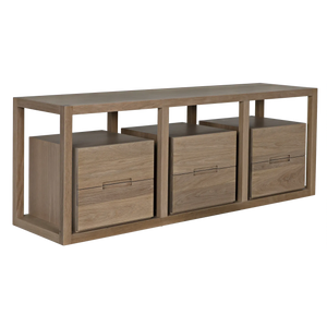 Grant Console, Oak & Oak Plywood - 83x22x30-Blue Hand Home