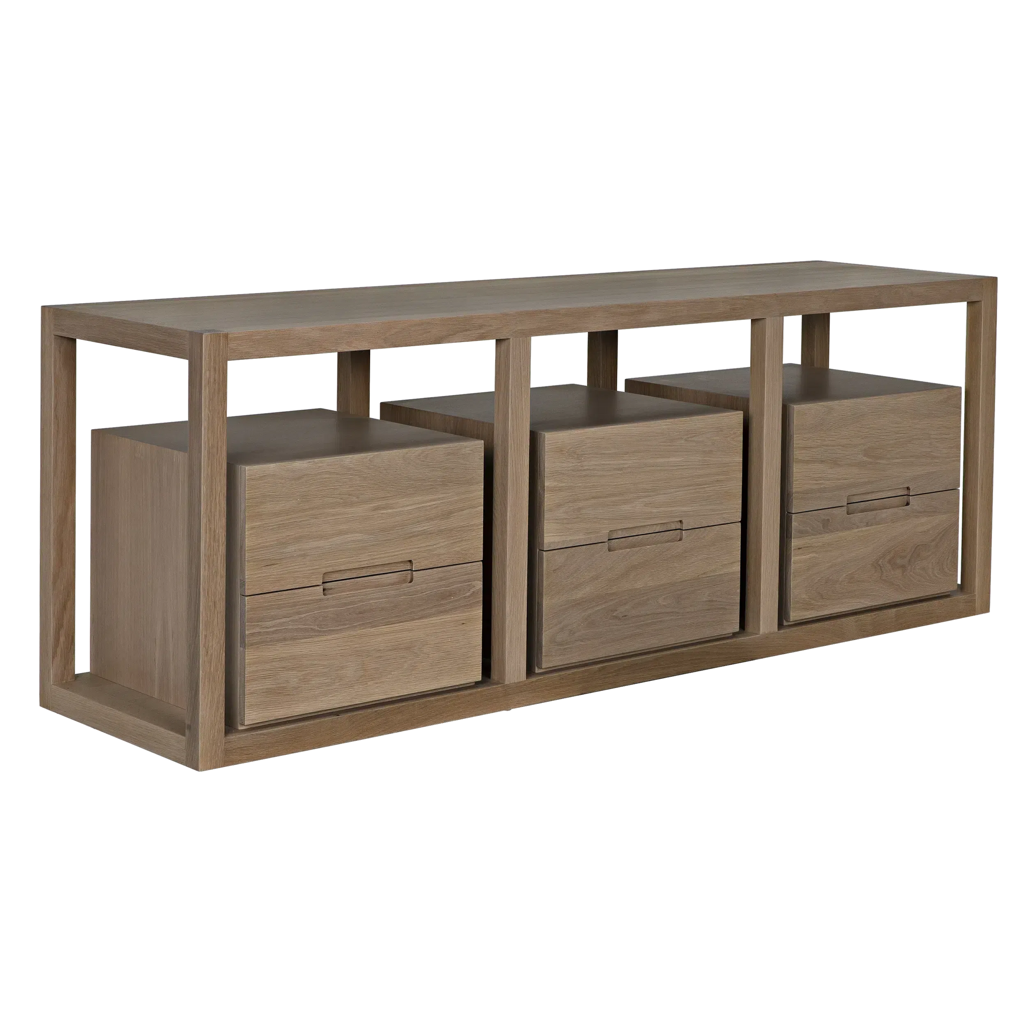 Grant Console, Oak & Oak Plywood - 83x22x30-Blue Hand Home