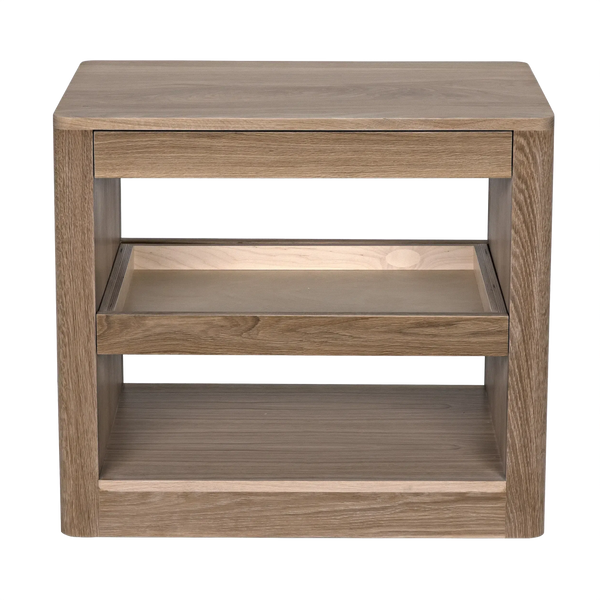 Mayito Side Table, Oak & Oak Plywood - 30x18x26.5-Blue Hand Home