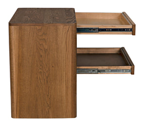 Mayito Side Table, Oak & Oak Plywood - 30x18x26.5-Blue Hand Home