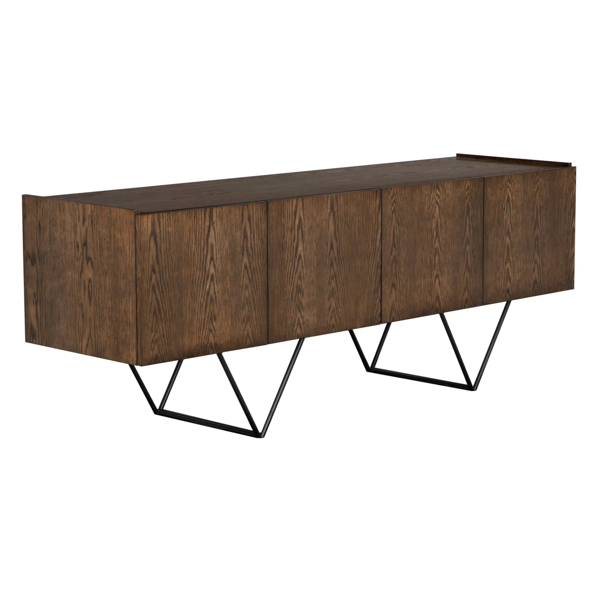 Wilder Console, Oak Veneer/Steel Base-Blue Hand Home