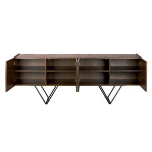 Wilder Console, Oak Veneer/Steel Base-Blue Hand Home