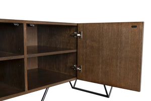 Wilder Console, Oak Veneer/Steel Base-Blue Hand Home