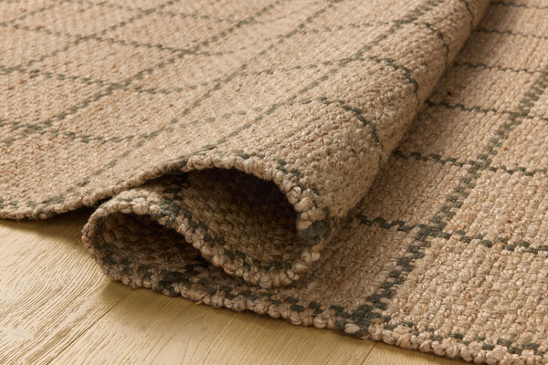 Chris Loves Julia x Loloi Fletcher Rugs - Natural / Olive-Blue Hand Home