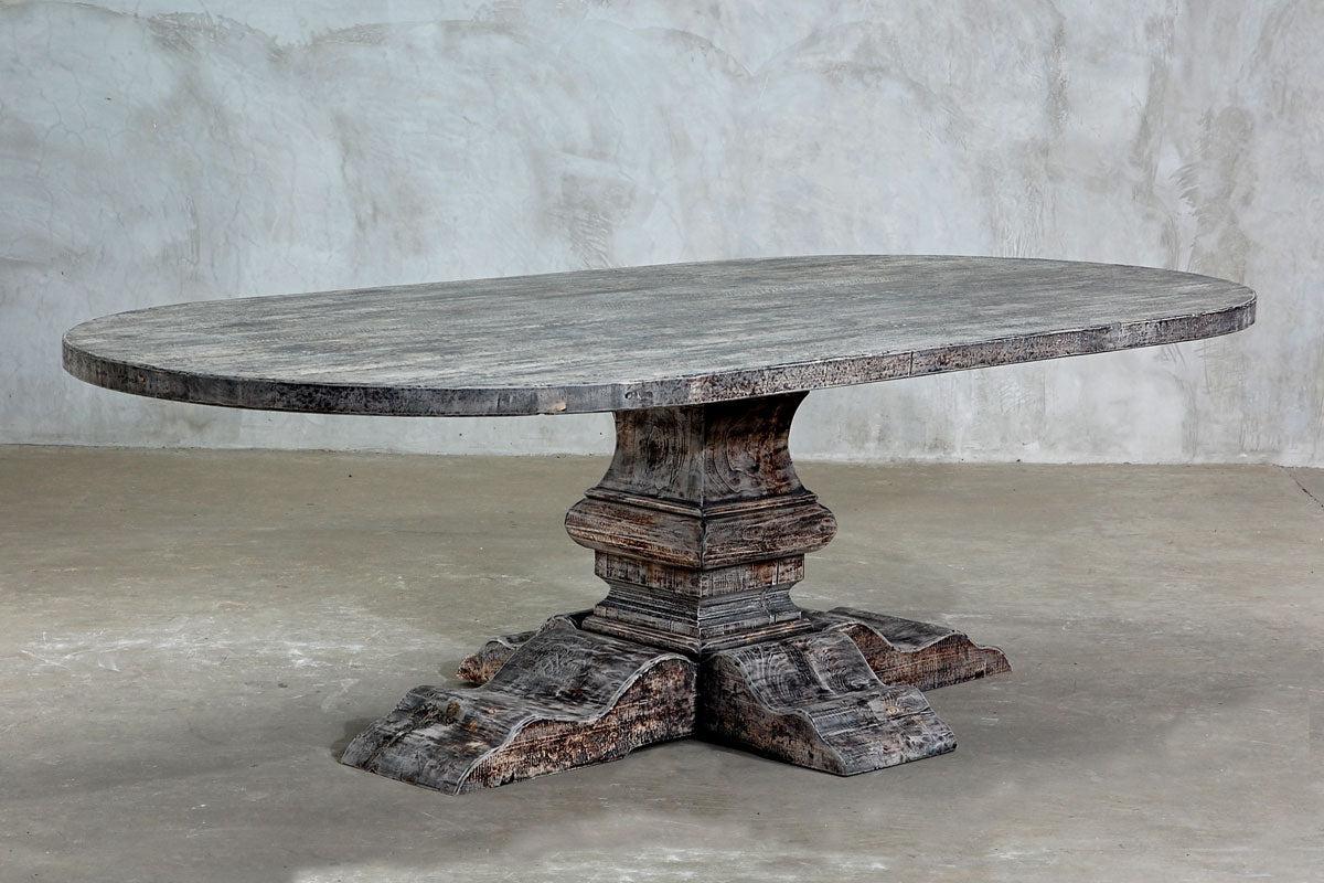 Oval industrial dining table hotsell