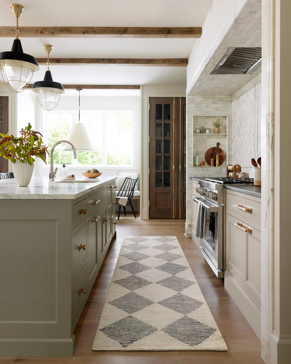 Chris Loves Julia x Loloi Francis Rugs - Beige / Charcoal-Blue Hand Home