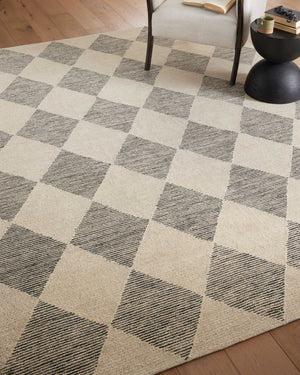 Chris Loves Julia x Loloi Francis Rugs - Beige / Charcoal-Blue Hand Home