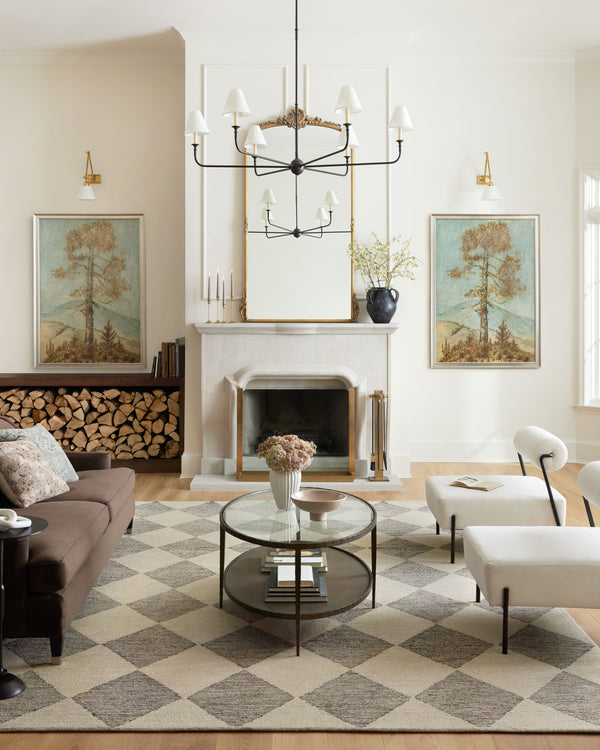 Chris Loves Julia x Loloi Francis Rugs - Beige / Charcoal-Blue Hand Home