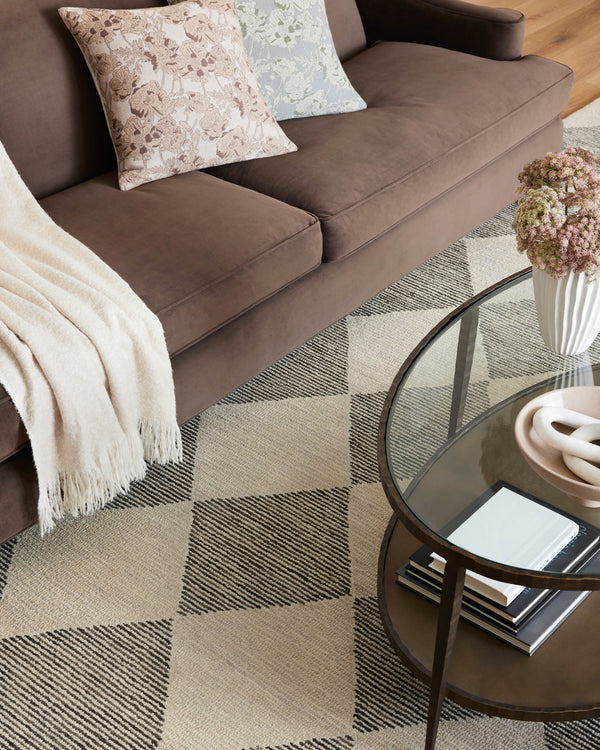 Chris Loves Julia x Loloi Francis Rugs - Beige / Charcoal-Blue Hand Home