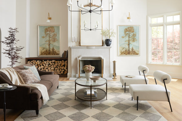 Chris Loves Julia x Loloi Francis Rugs - Beige / Charcoal-Blue Hand Home
