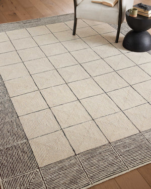 Chris Loves Julia x Loloi Francis Rugs - Cream / Black-Blue Hand Home