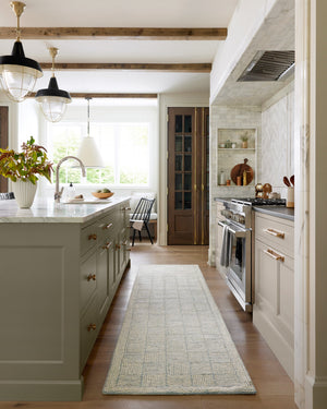 Chris Loves Julia x Loloi Francis Rugs - Silver / Sky-Blue Hand Home