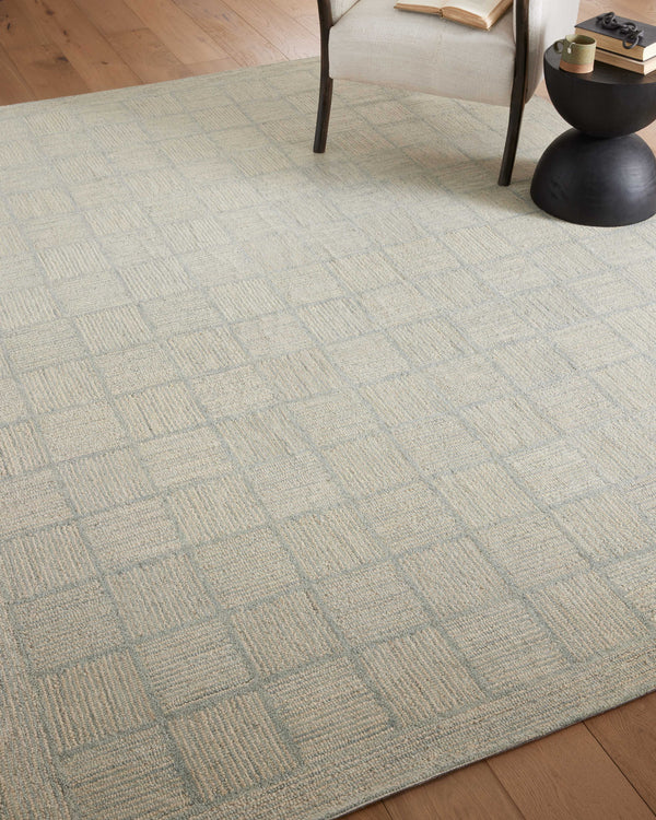 Chris Loves Julia x Loloi Francis Rugs - Silver / Sky-Blue Hand Home