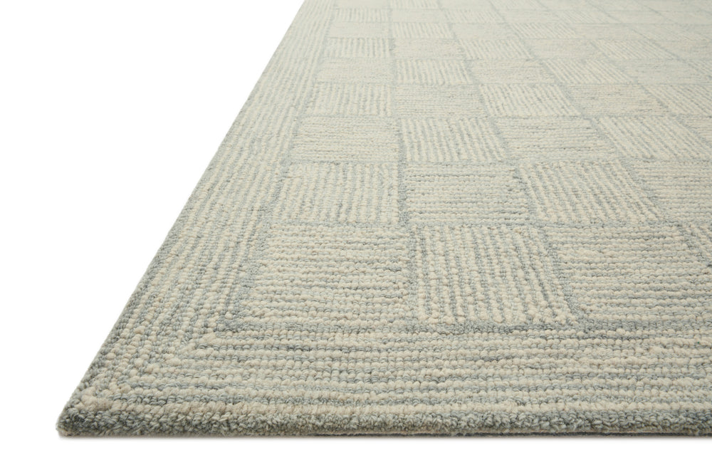 Chris Loves Julia x Loloi Francis Rugs - Silver / Sky-Blue Hand Home