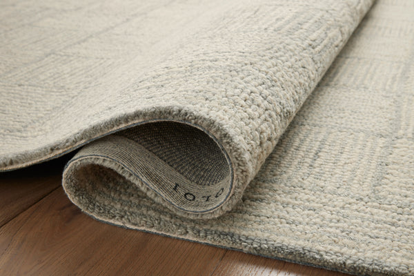 Chris Loves Julia x Loloi Francis Rugs - Silver / Sky-Blue Hand Home