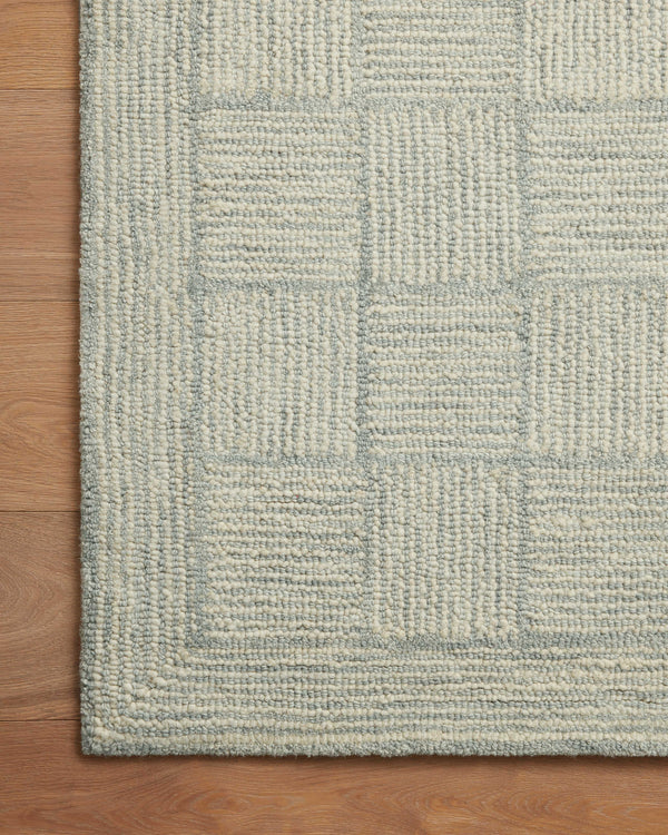Chris Loves Julia x Loloi Francis Rugs - Silver / Sky-Blue Hand Home