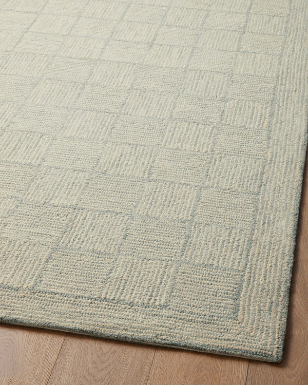 Chris Loves Julia x Loloi Francis Rugs - Silver / Sky-Blue Hand Home