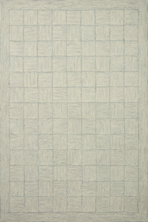 Chris Loves Julia x Loloi Francis Rugs - Silver / Sky-Blue Hand Home