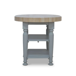 Bramble Farmhouse Butcher Block Kitchen Island In Pale Blue-Bramble-Blue Hand Home