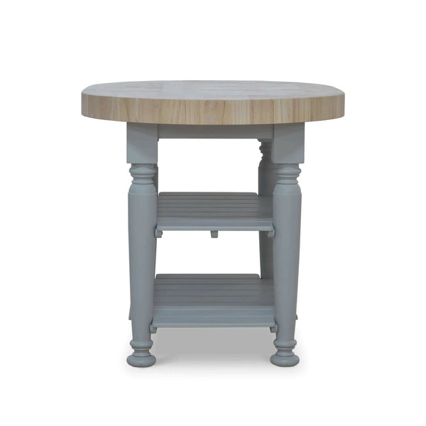 Bramble Farmhouse Butcher Block Kitchen Island In Pale Blue-Bramble-Blue Hand Home