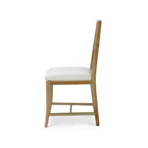 Bramble Farringdon Dining Chair In Fruitwood W/ Arctic White Performance Fabric-Bramble-Blue Hand Home
