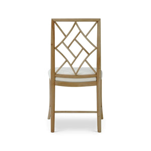 Bramble Farringdon Dining Chair In Fruitwood W/ Arctic White Performance Fabric-Bramble-Blue Hand Home