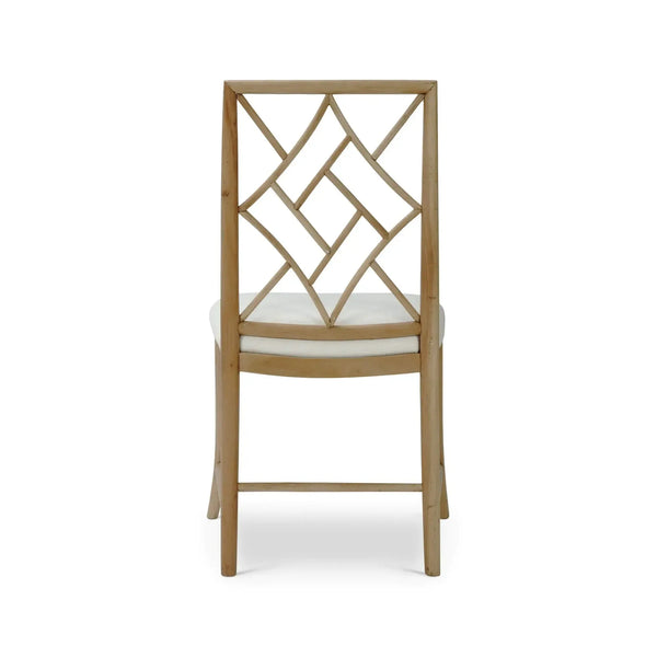 Bramble Farringdon Dining Chair In Fruitwood W/ Arctic White Performance Fabric-Bramble-Blue Hand Home