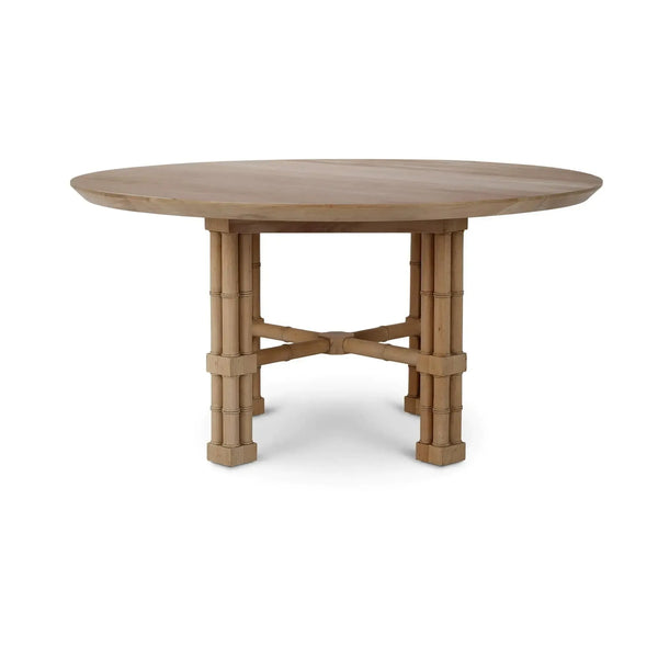 Bramble Farringdon Round Dining Table 60'' In Fruitwood-Bramble-Blue Hand Home