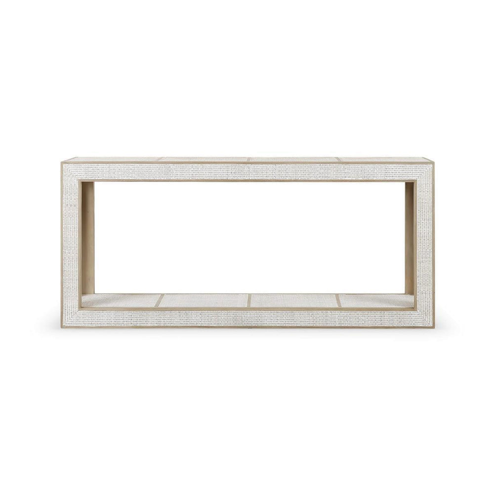 Bramble Finsbury Console Table in Sandbar w/ White Inset Rattan-Bramble-Blue Hand Home