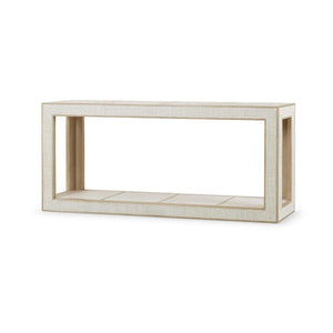 Bramble Finsbury Console Table in Sandbar w/ White Inset Rattan-Bramble-Blue Hand Home