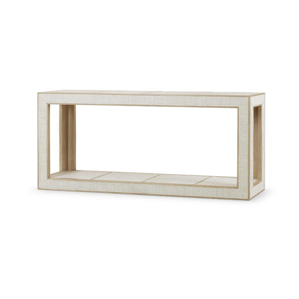 Bramble Finsbury Console Table in Sandbar w/ White Inset Rattan-Bramble-Blue Hand Home