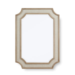 Bramble Finsbury Mirror In Sandbar W/ White Inset Rattan-Bramble-Blue Hand Home